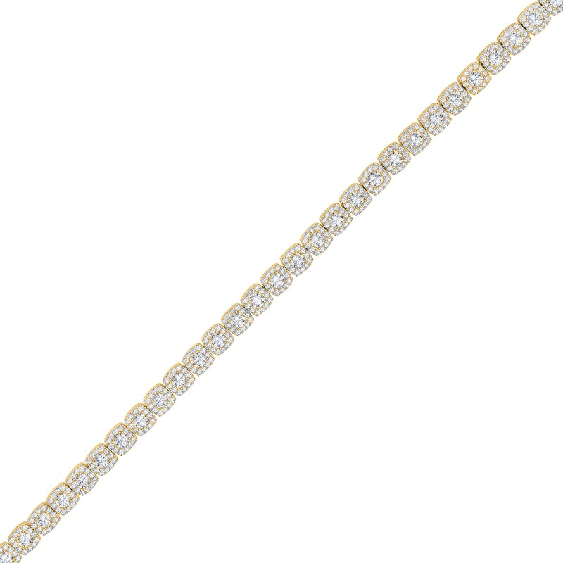 Main Image 2 of 12-3/8 CT. T.W. Certified Lab-Grown Diamond Cushion Frame Bracelet in 10K Gold (F/VS2) - 8.5"