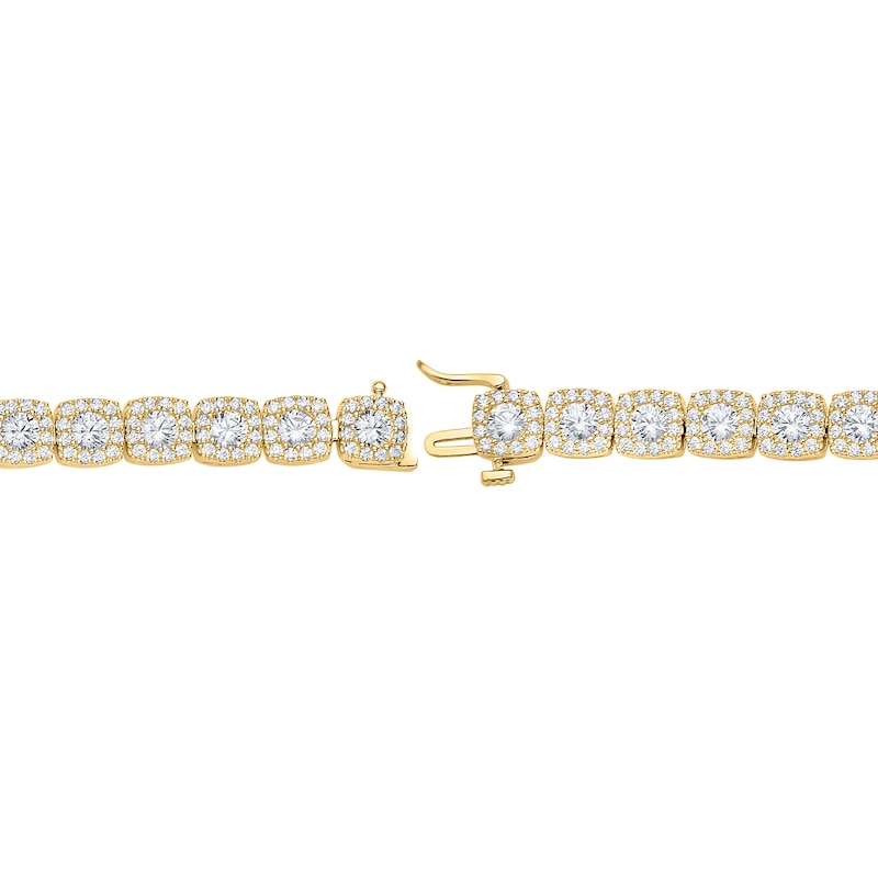Main Image 3 of 12-3/8 CT. T.W. Certified Lab-Grown Diamond Cushion Frame Bracelet in 10K Gold (F/VS2) - 8.5"