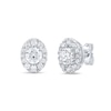 Thumbnail Image 2 of 1-1/2 CT. T.W. Certified Lab-Grown Diamond Oval Frame Stud Earrings in 10K White Gold (F/VS2)
