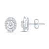 Thumbnail Image 3 of 1-1/2 CT. T.W. Certified Lab-Grown Diamond Oval Frame Stud Earrings in 10K White Gold (F/VS2)
