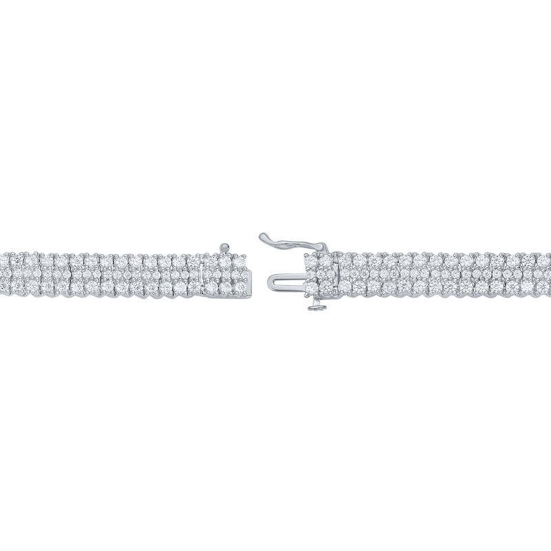 Main Image 3 of 6 CT. T.W. Certified Lab-Grown Diamond Triple Row Bracelet in 10K White Gold (F/VS2)