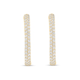 3 CT. T.W. Lab-Grown Diamond Inside-Out Oval Hoop Earrings in 10K Gold (F/VS2)