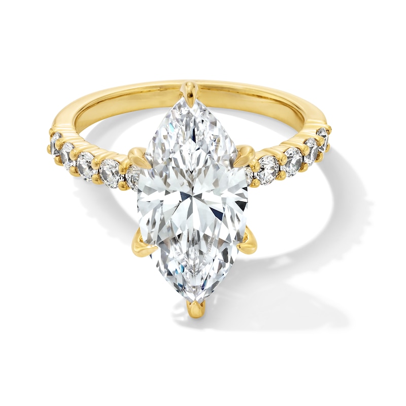 Main Image 1 of 4-1/2 CT. T.W. Marquise-Cut Certified Lab-Grown Diamond Engagement Ring in 14K Gold (F/VS2)