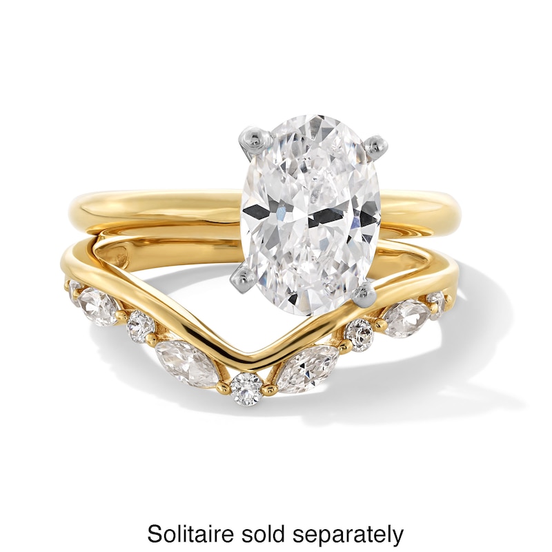 Main Image 3 of 1/3 CT. T.W. Marquise and Round Certified Lab-Grown Diamond Contour Band in 14K Gold (F/VS2)