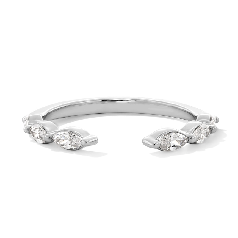 Main Image 1 of 3/8 CT. T.W. Marquise-Cut Certified Lab-Grown Diamond Solitaire Enhancer in 14K White Gold (F/VS2) - Size 7