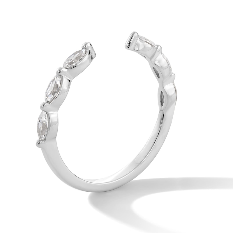 Main Image 2 of 3/8 CT. T.W. Marquise-Cut Certified Lab-Grown Diamond Solitaire Enhancer in 14K White Gold (F/VS2) - Size 7
