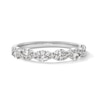 Thumbnail Image 1 of 1/2 CT. T.W. Marquise and Round Certified Lab-Grown Diamond Wave Stackable Band in 10K White Gold (F/VS2)