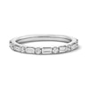Thumbnail Image 1 of 1/2 CT. T.W. Baguette and Round Certified Lab-Grown Diamond Alternating Band in 14K White Gold (F/VS2)