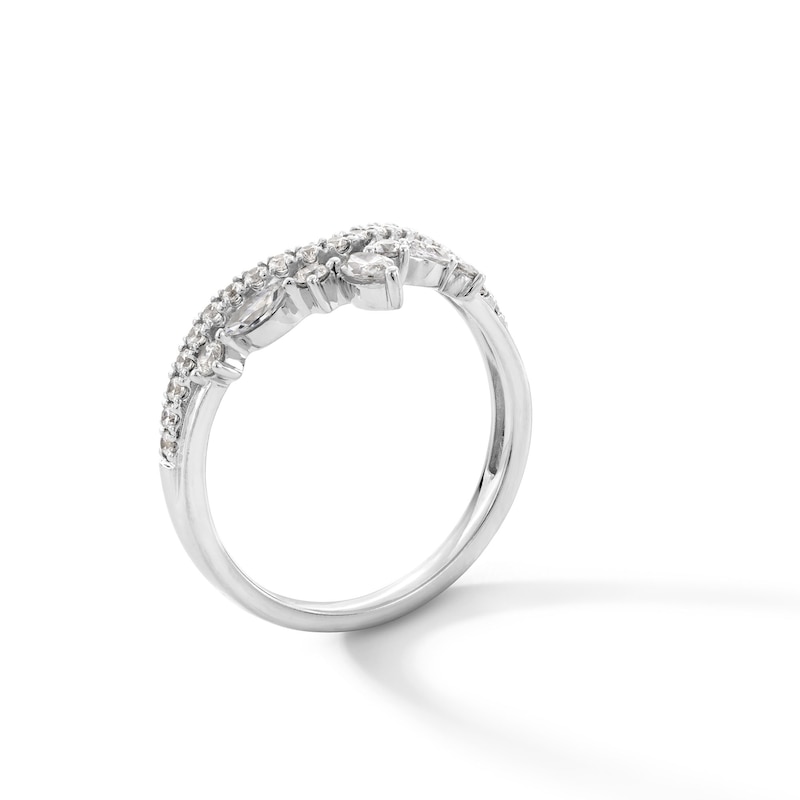 Main Image 2 of 1/2 CT. T.W. Marquise and Round Certified Lab-Grown Diamond Double Row Contour Band in 14K White Gold (F/VS2)