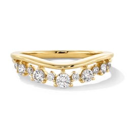 3/8 CT. T.W. Certified Lab-Grown Diamond Alternating Contour Band in 14K Gold (F/VS2)