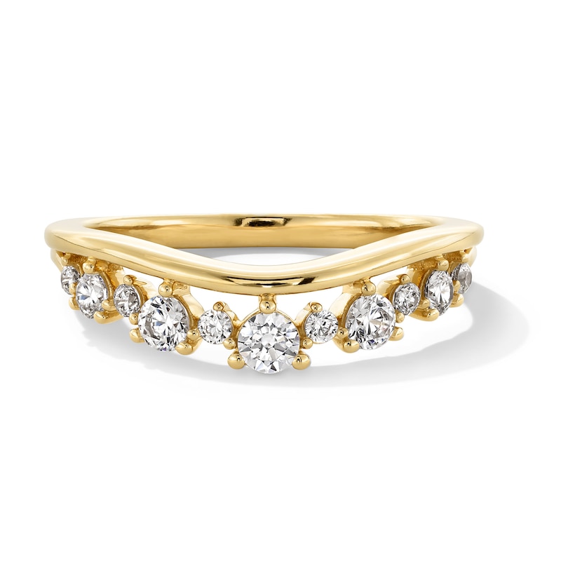 Main Image 1 of 3/8 CT. T.W. Certified Lab-Grown Diamond Alternating Contour Band in 14K Gold (F/VS2)