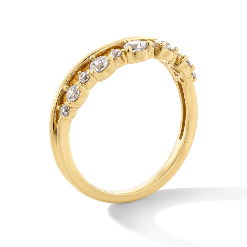 Main Image 2 of 3/8 CT. T.W. Certified Lab-Grown Diamond Alternating Contour Band in 14K Gold (F/VS2)