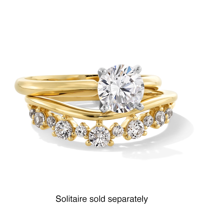 Main Image 3 of 3/8 CT. T.W. Certified Lab-Grown Diamond Alternating Contour Band in 14K Gold (F/VS2)