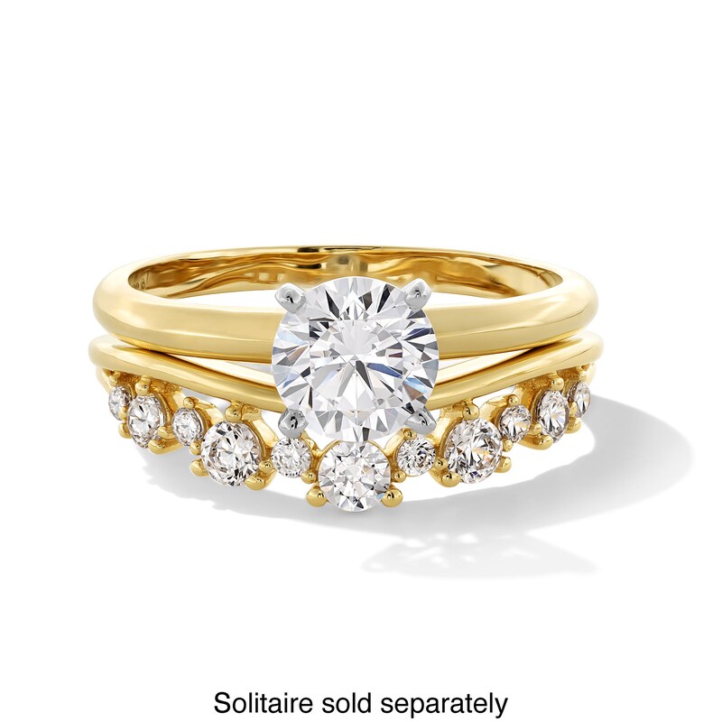 Main Image 4 of 3/8 CT. T.W. Certified Lab-Grown Diamond Alternating Contour Band in 14K Gold (F/VS2)