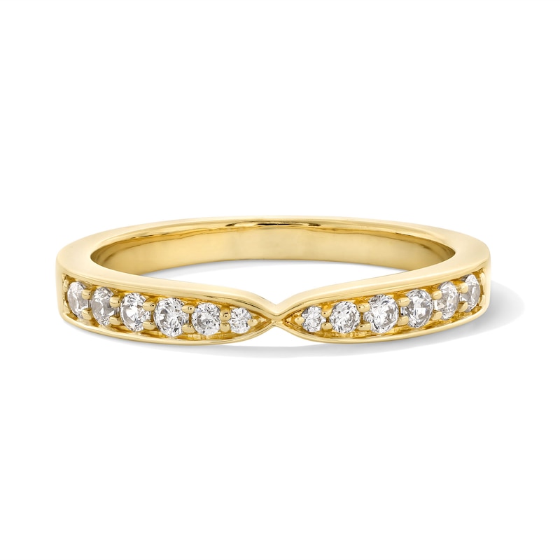 Main Image 1 of 1/4 CT. T.W. Certified Lab-Grown Diamond Pinched Band in 14K Gold (F/VS2)