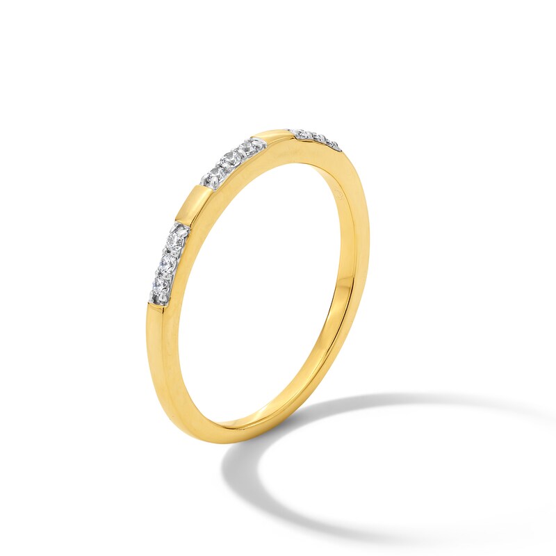 Main Image 3 of 1/15 CT. T.W. Diamond Trio Station Stackable Band in 10K Gold