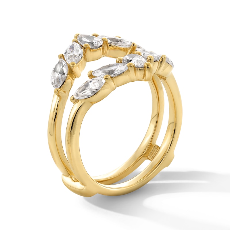 Main Image 2 of 1-1/2 CT. T.W. Pear-Shaped and Marquise-Cut Certified Lab-Grown Diamond Solitaire Enhancer in 14K Gold (F/VS2)