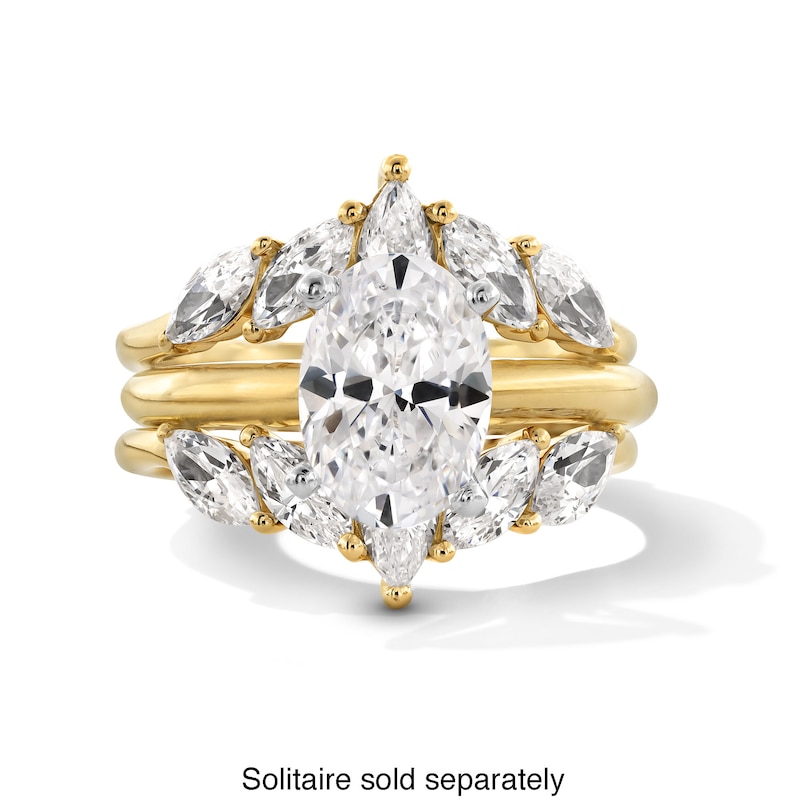 Main Image 3 of 1-1/2 CT. T.W. Pear-Shaped and Marquise-Cut Certified Lab-Grown Diamond Solitaire Enhancer in 14K Gold (F/VS2)