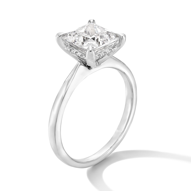 Main Image 3 of 2-1/2 CT. T.W. Princess-Cut Certified Lab-Grown Diamond Solitaire Engagement Ring in 14K White Gold (F/VS2)