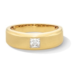 1/2 CT. Square-Cut Certified Lab-Grown Diamond Solitaire Band in 10K Gold (F/VS2)