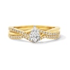 Thumbnail Image 1 of 1/2 CT. T.W. Pear-Shaped Diamond Crossover Shank Bridal Set in 14K Gold