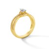 Thumbnail Image 3 of 1/2 CT. T.W. Pear-Shaped Diamond Crossover Shank Bridal Set in 14K Gold