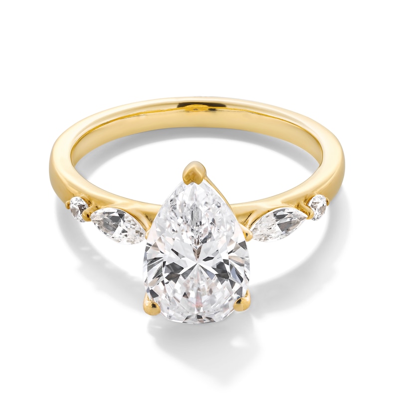 Main Image 1 of 2-1/5 CT. T.W. Pear-Shaped Certified Lab-Grown Diamond Engagement Ring in 14K Gold (F/VS2)