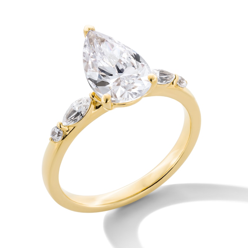 Main Image 3 of 2-1/5 CT. T.W. Pear-Shaped Certified Lab-Grown Diamond Engagement Ring in 14K Gold (F/VS2)