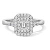 Thumbnail Image 1 of 5/8 CT. T.W. Emerald-Cut Diamond Double Octagonal Frame Engagement Ring in 14K White Gold