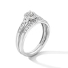Thumbnail Image 2 of 3/8 CT. T.W. Certified Lab-Grown Diamond Frame Crossover Shank Wedding Ensemble in 10K White Gold (F/SI2)
