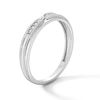Thumbnail Image 3 of 3/8 CT. T.W. Certified Lab-Grown Diamond Frame Crossover Shank Wedding Ensemble in 10K White Gold (F/SI2)