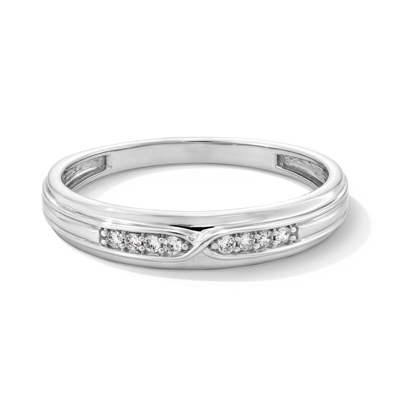 Main Image 4 of 3/8 CT. T.W. Certified Lab-Grown Diamond Frame Crossover Shank Wedding Ensemble in 10K White Gold (F/SI2)