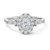Thumbnail Image 1 of 1 CT. T.W. Oval Diamond Frame Engagement Ring in 14K White Gold