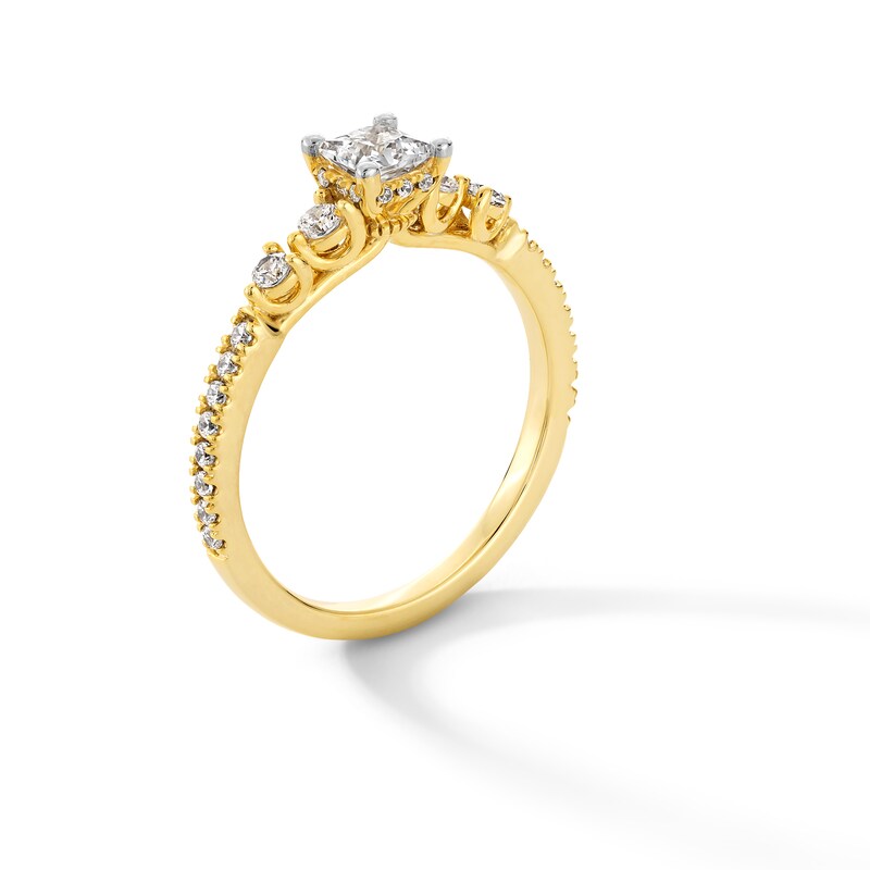 Main Image 3 of 3/4 CT. T.W. Princess-Cut Diamond Engagement Ring in 14K White Gold
