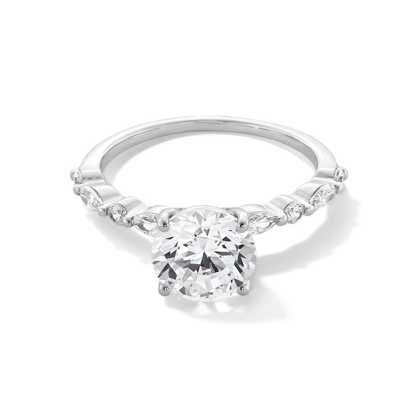 Main Image 1 of 2-3/8 CT. T.W. Certified Lab-Grown Diamond Alternating Shank Engagement Ring in 14K White Gold (F/VS2)