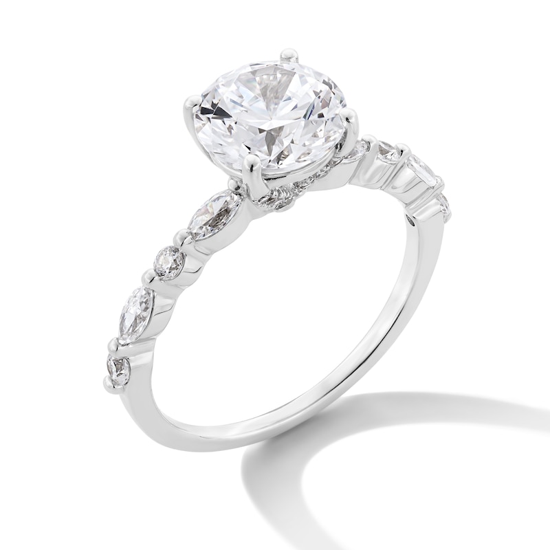 Main Image 3 of 2-3/8 CT. T.W. Certified Lab-Grown Diamond Alternating Shank Engagement Ring in 14K White Gold (F/VS2)
