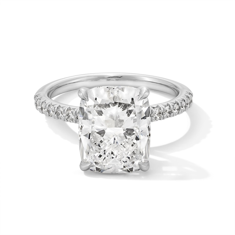Main Image 1 of 5-1/3 CT. T.W. Elongated Cushion-Cut Certified Lab-Grown Diamond Engagement Ring in 14K White Gold (F/VS2)