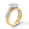 Thumbnail Image 2 of 1-1/3 CT. T.W. Princess-Cut Certified Lab-Grown Diamond Cushion Frame Wedding Ensemble in 10K Two-Tone Gold (F/SI2)