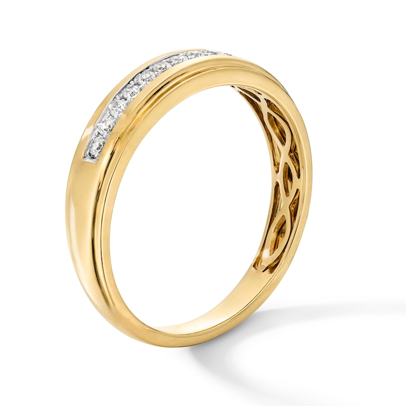 Main Image 3 of 1-1/3 CT. T.W. Princess-Cut Certified Lab-Grown Diamond Cushion Frame Wedding Ensemble in 10K Two-Tone Gold (F/SI2)