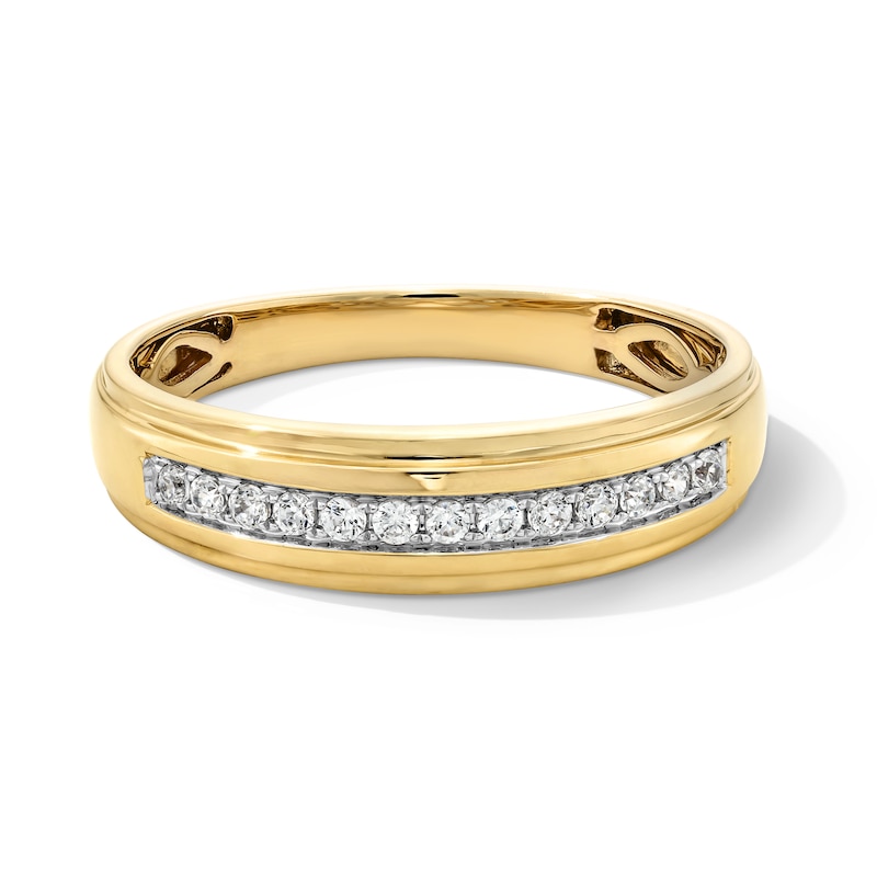 Main Image 4 of 1-1/3 CT. T.W. Princess-Cut Certified Lab-Grown Diamond Cushion Frame Wedding Ensemble in 10K Two-Tone Gold (F/SI2)