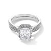Thumbnail Image 1 of 2 CT. T.W. Radiant-Cut Certified Lab-Grown Diamond Frame Bridal Set in 14K White Gold (F/VS2)