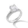 Thumbnail Image 3 of 2 CT. T.W. Radiant-Cut Certified Lab-Grown Diamond Frame Bridal Set in 14K White Gold (F/VS2)