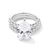 Thumbnail Image 1 of 5-3/8 CT. T.W. Pear-Shaped Certified Lab-Grown Diamond Bridal Set in 14K White Gold (F/VS2)