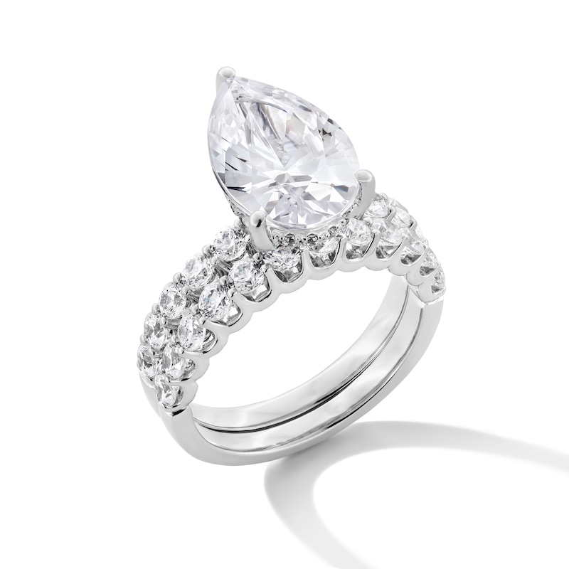 Main Image 3 of 5-3/8 CT. T.W. Pear-Shaped Certified Lab-Grown Diamond Bridal Set in 14K White Gold (F/VS2)