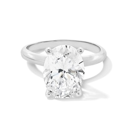 4 CT. Oval Certified Lab-Grown Diamond Solitaire Engagement Ring in 14K White Gold (F/VS2)