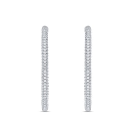 1-1/2 CT. T.W. Lab-Grown Diamond Inside-Out Hoop Earrings in 10K White Gold (F/SI2)