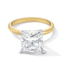 4 CT. Princess-Cut Certified Lab-Grown Diamond Solitaire Engagement Ring in 14K Gold (F/VS2)