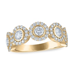 1-1/2 CT. T.W. Certified Lab-Grown Diamond Frame Five Stone Anniversary Band in 10K Gold (F/VS2)