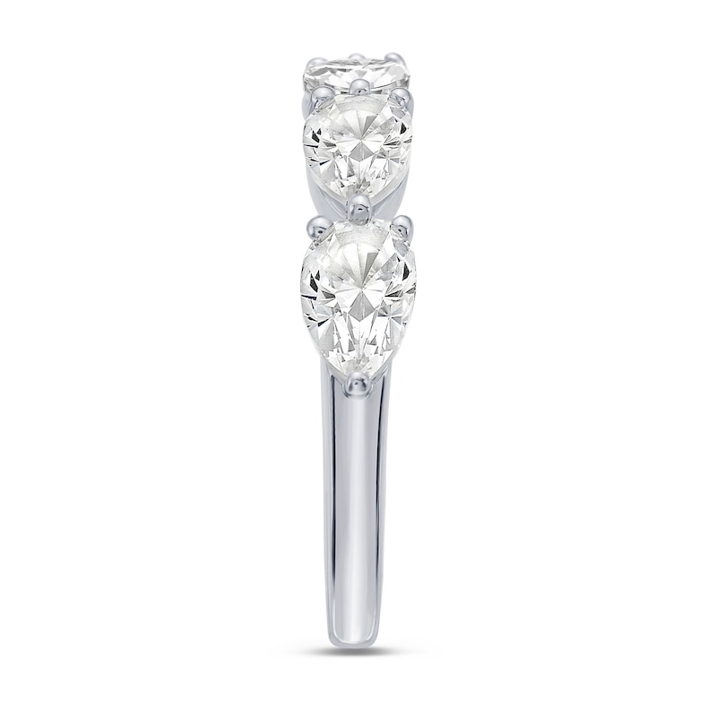 Main Image 2 of 2 CT. T.W. Pear-Shaped Certified Lab-Grown Diamond Five Stone Anniversary Band in 10K White Gold (F/VS2)