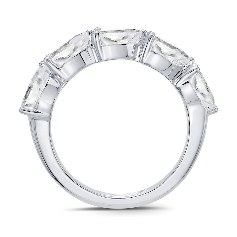 Main Image 3 of 2 CT. T.W. Pear-Shaped Certified Lab-Grown Diamond Five Stone Anniversary Band in 10K White Gold (F/VS2)